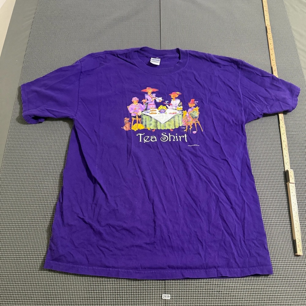 Gildan Ultra Cotton Purple Tea Shirt Graphic T-Shirt XL